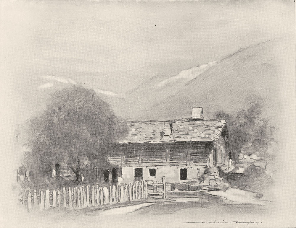 SWITZERLAND. Chalet near Lucerne 1920 old antique vintage print picture